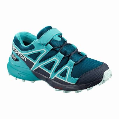 Salomon SPEEDCROSS CLIMASALOMON™ WATERPROOF - Lasten Polkujuoksukengät - Sininen